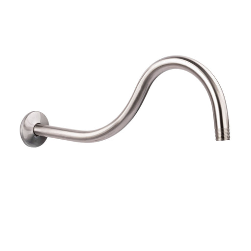16 in. High-Arc Hook Shower Head Extension Arm (Brushed Nickel Finish) - Sweatfully