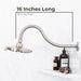 16 in. High-Arc Hook Shower Head Extension Arm (Brushed Nickel Finish) - Sweatfully