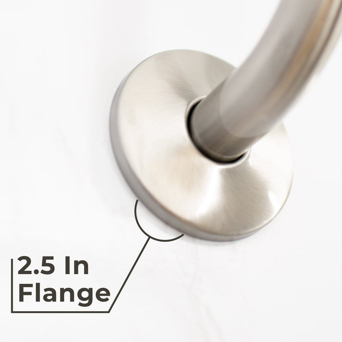 16 in. High-Arc Hook Shower Head Extension Arm (Brushed Nickel Finish) - Sweatfully