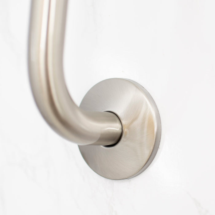 16 in. High-Arc Hook Shower Head Extension Arm (Brushed Nickel Finish) - Sweatfully