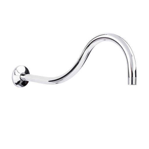 16 in. High-Arc Hook Shower Head Extension Arm (Chrome Finish) - Sweatfully