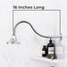 16 in. High-Arc Hook Shower Head Extension Arm (Chrome Finish) - Sweatfully