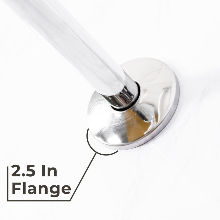 16 in. High-Arc Hook Shower Head Extension Arm (Chrome Finish) - Sweatfully