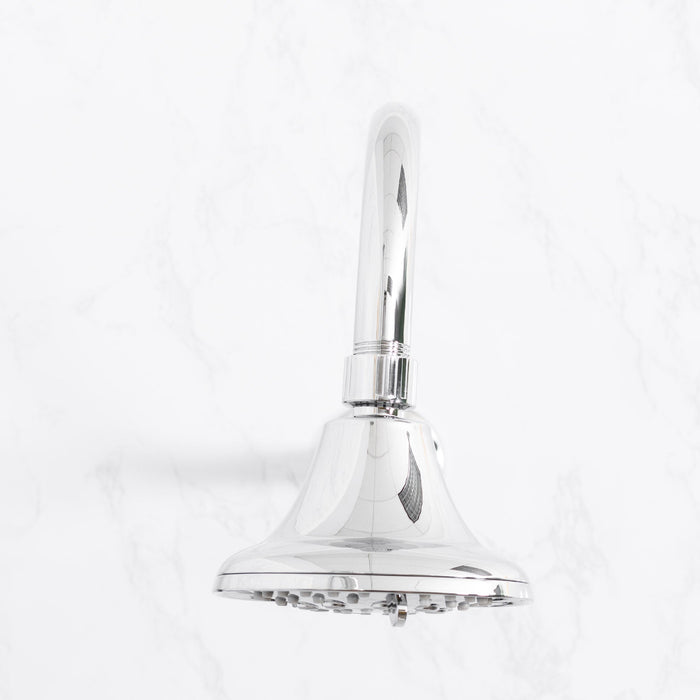 16 in. High-Arc Hook Shower Head Extension Arm (Chrome Finish) - Sweatfully