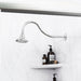 16 in. High-Arc Hook Shower Head Extension Arm (Chrome Finish) - Sweatfully