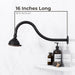16 in. High-Arc Hook Shower Head Extension Arm (Oil-Rubbed Bronze Finish) - Sweatfully