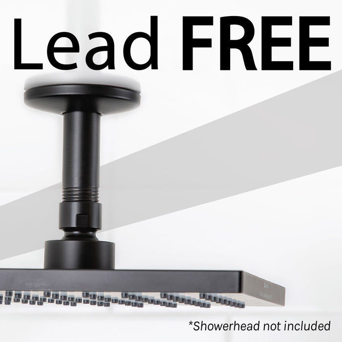 3 in. Shower Arm for Ceiling-Mounted Rainfall Showerhead (Black Finish) - Sweatfully