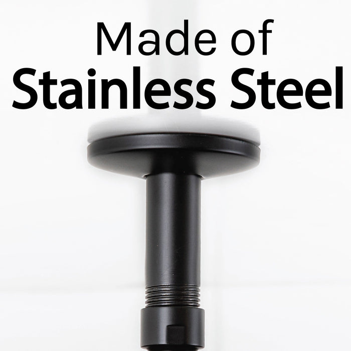 3 in. Shower Arm for Ceiling-Mounted Rainfall Showerhead (Black Finish) - Sweatfully