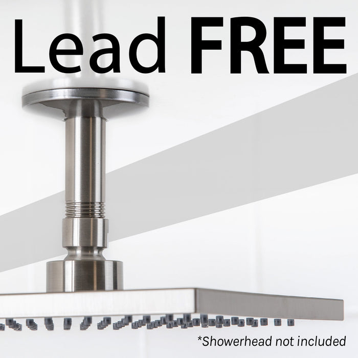 3 in. Shower Arm for Ceiling-Mounted Rainfall Showerhead (Brushed Nickel Finish) - Sweatfully