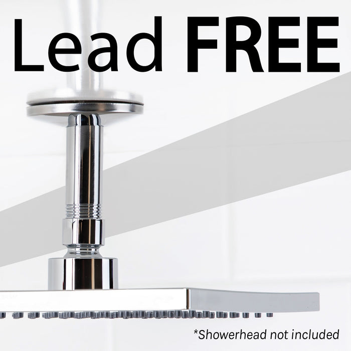 3 in. Shower Arm for Ceiling-Mounted Rainfall Showerhead (Chrome Finish) - Sweatfully