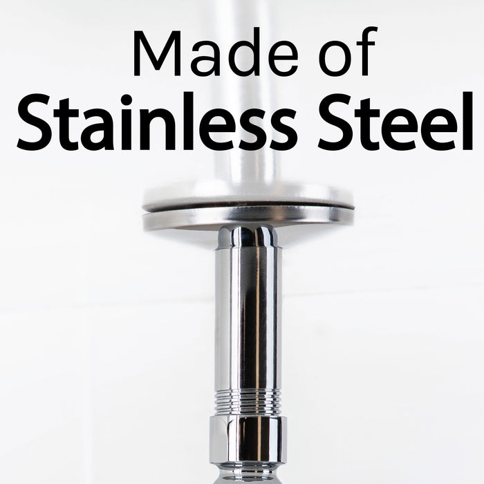 3 in. Shower Arm for Ceiling-Mounted Rainfall Showerhead (Chrome Finish) - Sweatfully