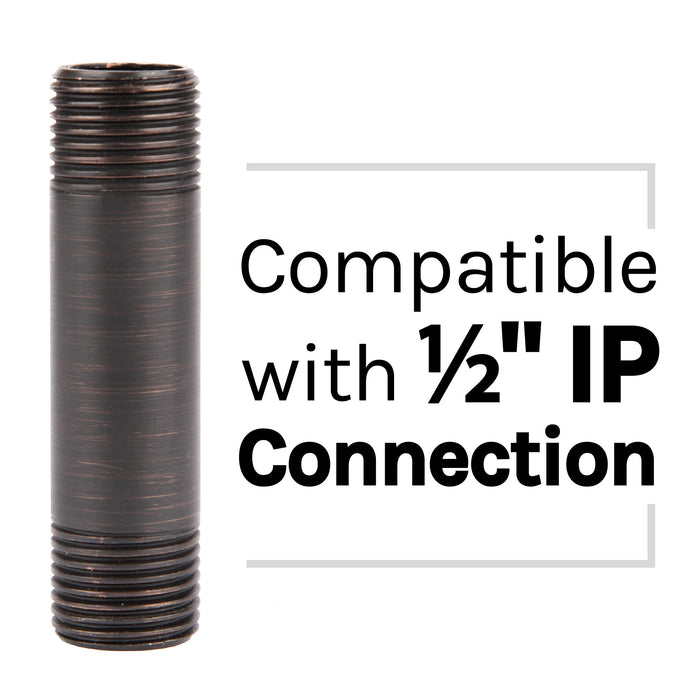 3 in. Shower Arm for Ceiling-Mounted Rainfall Showerhead (Oil-Rubbed Bronze Finish) - Sweatfully