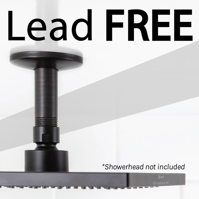 3 in. Shower Arm for Ceiling-Mounted Rainfall Showerhead (Oil-Rubbed Bronze Finish) - Sweatfully