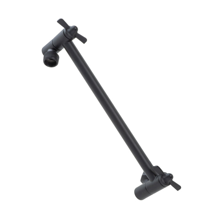 10 in. Solid Brass Shower Head Extension Arm (Black Finish) - Sweatfully