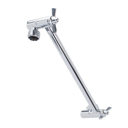 10 in. Solid Brass Shower Head Extension Arm (Chrome Finish) - Sweatfully