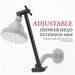 10 in. Solid Brass Shower Head Extension Arm (Black Finish) - Sweatfully