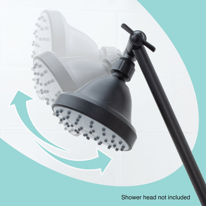 10 in. Solid Brass Shower Head Extension Arm (Black Finish) - Sweatfully
