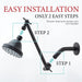 10 in. Solid Brass Shower Head Extension Arm (Black Finish) - Sweatfully