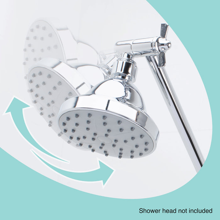 10 in. Solid Brass Shower Head Extension Arm (Chrome Finish) - Sweatfully