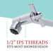10 in. Solid Brass Shower Head Extension Arm (Chrome Finish) - Sweatfully