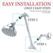 10 in. Solid Brass Shower Head Extension Arm (Chrome Finish) - Sweatfully
