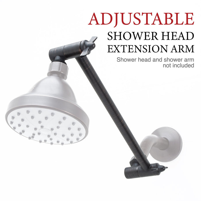 10 in. Solid Brass Shower Head Extension Arm (Oil-Rubbed Bronze Finish) - Sweatfully
