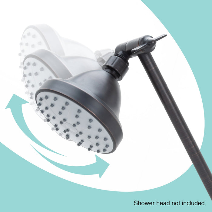 10 in. Solid Brass Shower Head Extension Arm (Oil-Rubbed Bronze Finish) - Sweatfully