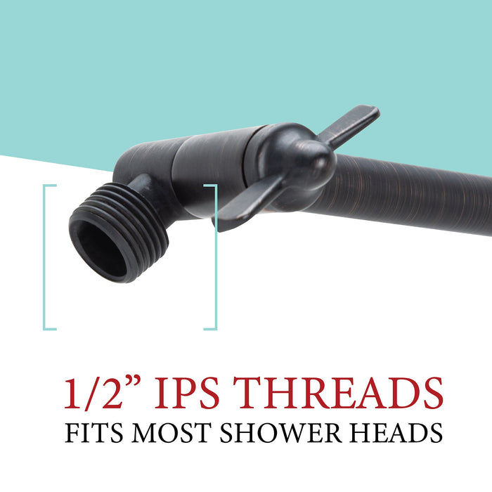 10 in. Solid Brass Shower Head Extension Arm (Oil-Rubbed Bronze Finish) - Sweatfully