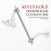 10 in. Solid Brass Shower Head Extension Arm (Stainless Steel Finish) - Sweatfully