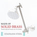 10 in. Solid Brass Shower Head Extension Arm (Stainless Steel Finish) - Sweatfully