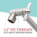 10 in. Solid Brass Shower Head Extension Arm (Stainless Steel Finish) - Sweatfully