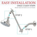 10 in. Solid Brass Shower Head Extension Arm (Stainless Steel Finish) - Sweatfully