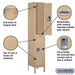 Salsbury 15" Wide Double Tier Standard Metal Locker - 1 Wide - 6 Feet High - 15 Inches Deep - Tan - Assembled - Sweatfully