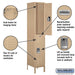 Salsbury 15" Wide Double Tier Standard Metal Locker - 1 Wide - 6 Feet High - 18 Inches Deep - Tan - Assembled - Sweatfully
