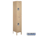 Salsbury 15" Wide Double Tier Standard Metal Locker - 1 Wide - 6 Feet High - 18 Inches Deep - Tan - Assembled - Sweatfully