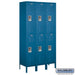 Salsbury 15" Wide Double Tier Standard Metal Locker - 3 Wide - 6 Feet High - 15 Inches Deep - Blue - Unassembled - Sweatfully