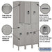 Salsbury 15" Wide Double Tier Standard Metal Locker - 3 Wide - 6 Feet High - 18 Inches Deep - Gray - Unassembled - Sweatfully