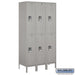Salsbury 15" Wide Double Tier Standard Metal Locker - 3 Wide - 6 Feet High - 18 Inches Deep - Gray - Unassembled - Sweatfully