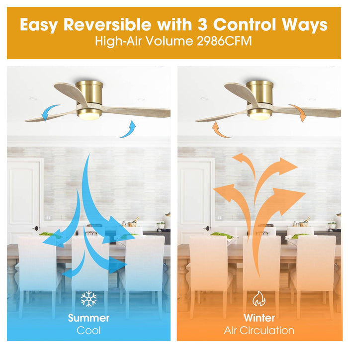 52" Mayna Smart Fan with LED Light and Remote Control - Sweatfully