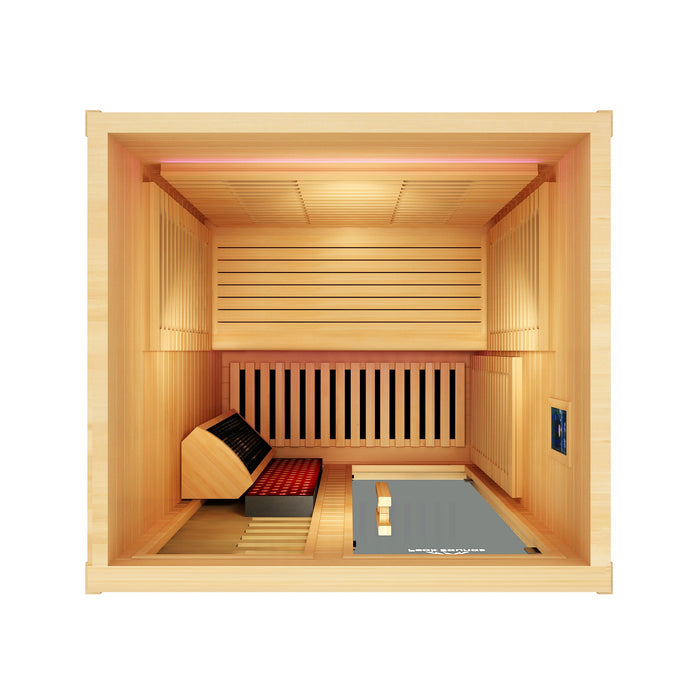 Peak Saunas Everest 2-Person Indoor Full Spectrum Infrared Sauna with XL Medical-Grade Red Light Therapy & Smart WiFi App Control - Sweatfully