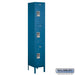 Salsbury 15" Wide Triple Tier Standard Metal Locker - 1 Wide - 6 Feet High - 15 Inches Deep - Blue - Assembled - Sweatfully