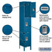 Salsbury 15" Wide Triple Tier Standard Metal Locker - 1 Wide - 6 Feet High - 15 Inches Deep - Blue - Unassembled - Sweatfully