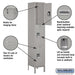 Salsbury 15" Wide Triple Tier Standard Metal Locker - 1 Wide - 6 Feet High - 15 Inches Deep - Gray - Assembled - Sweatfully