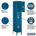 Salsbury 15" Wide Triple Tier Standard Metal Locker - 1 Wide - 6 Feet High - 18 Inches Deep - Blue - Unassembled - Sweatfully