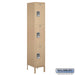 Salsbury 15" Wide Triple Tier Standard Metal Locker - 1 Wide - 6 Feet High - 18 Inches Deep - Tan - Unassembled - Sweatfully