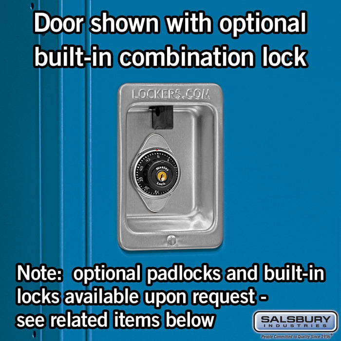 Salsbury 15" Wide Triple Tier Standard Metal Locker - 3 Wide - 6 Feet High - 15 Inches Deep - Blue - Unassembled - Sweatfully