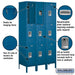 Salsbury 15" Wide Triple Tier Standard Metal Locker - 3 Wide - 6 Feet High - 18 Inches Deep - Blue - Assembled - Sweatfully