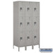 Salsbury 15" Wide Triple Tier Standard Metal Locker - 3 Wide - 6 Feet High - 18 Inches Deep - Gray - Assembled - Sweatfully