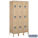 Salsbury 15" Wide Triple Tier Standard Metal Locker - 3 Wide - 6 Feet High - 18 Inches Deep - Tan - Unassembled - Sweatfully