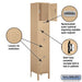 Salsbury 15" Wide Four Tier Standard Metal Locker - 1 Wide - 6 Feet High - 15 Inches Deep - Tan - Unassembled - Sweatfully